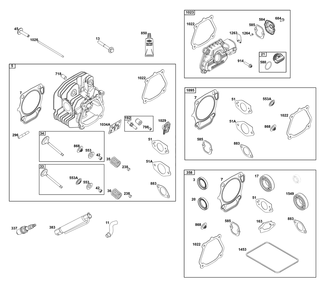Cylinder Head Group Diagram and Parts List for 25V337-0054-F1 200000 - 399999 Briggs and Stratton Engine